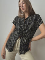 SILK FLORAL BUTTON UP