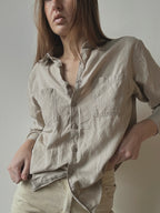 LINEN+COTTON BUTTON UP