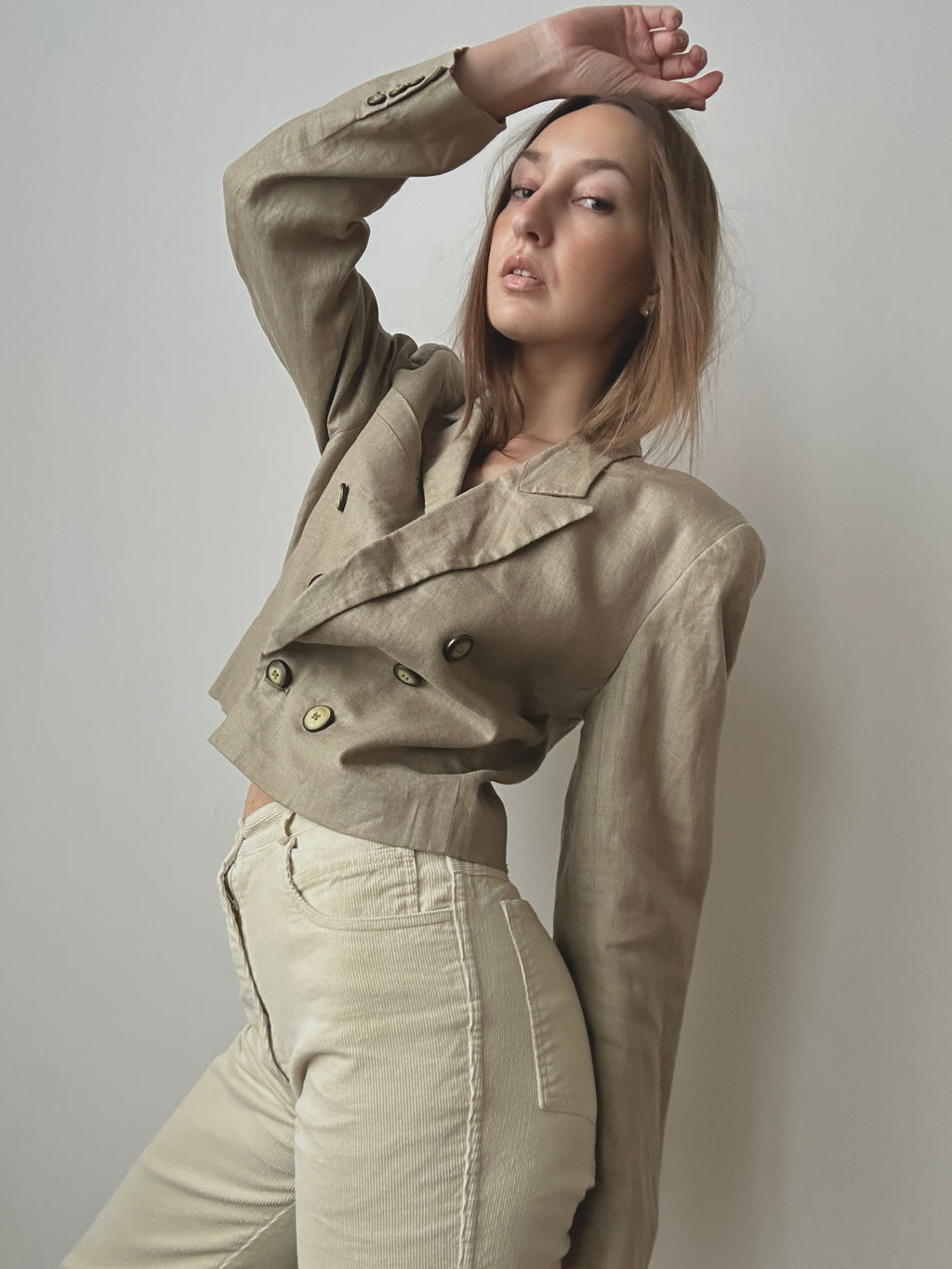 CROPPED LINEN BLAZER