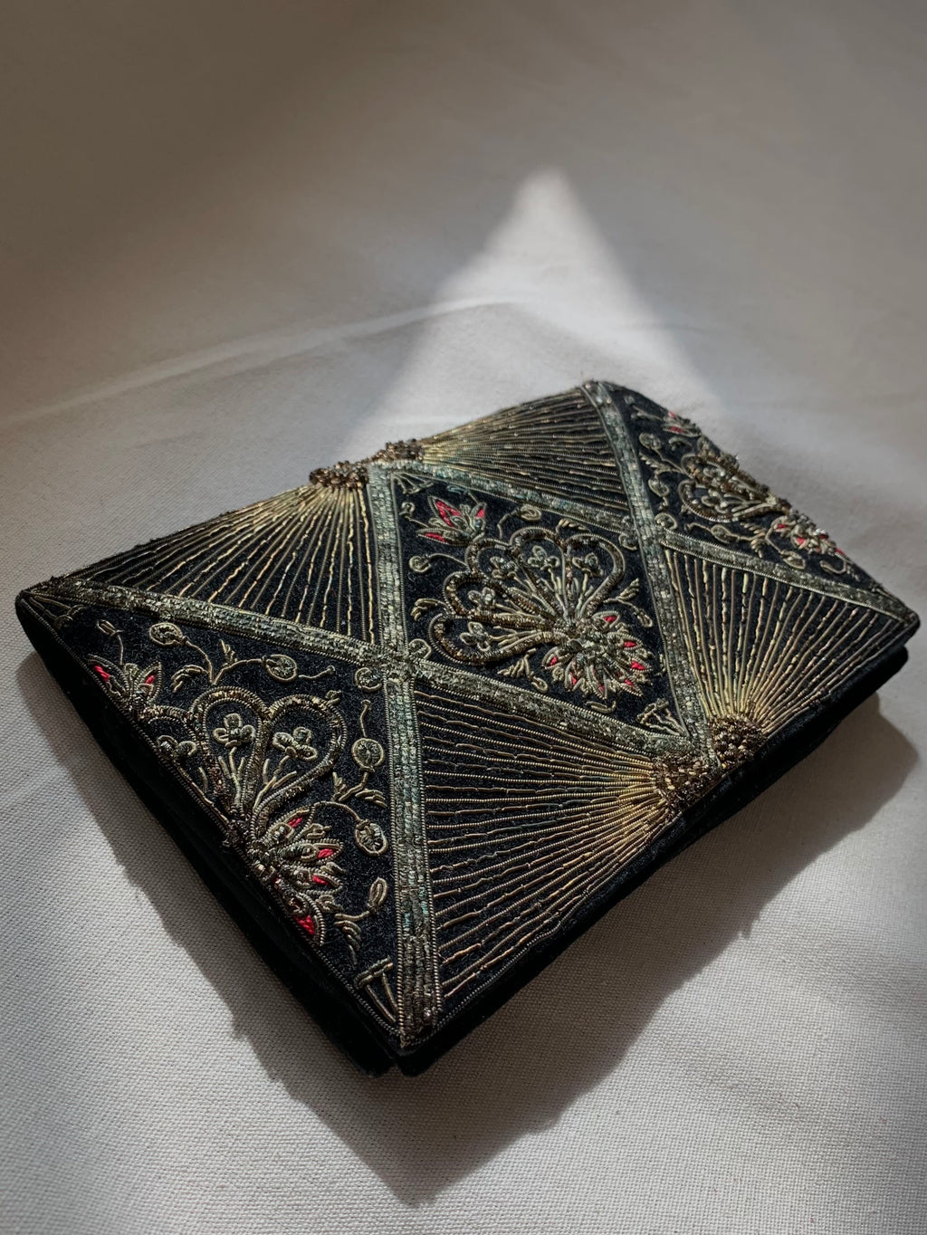 Velvet Beaded Clutch