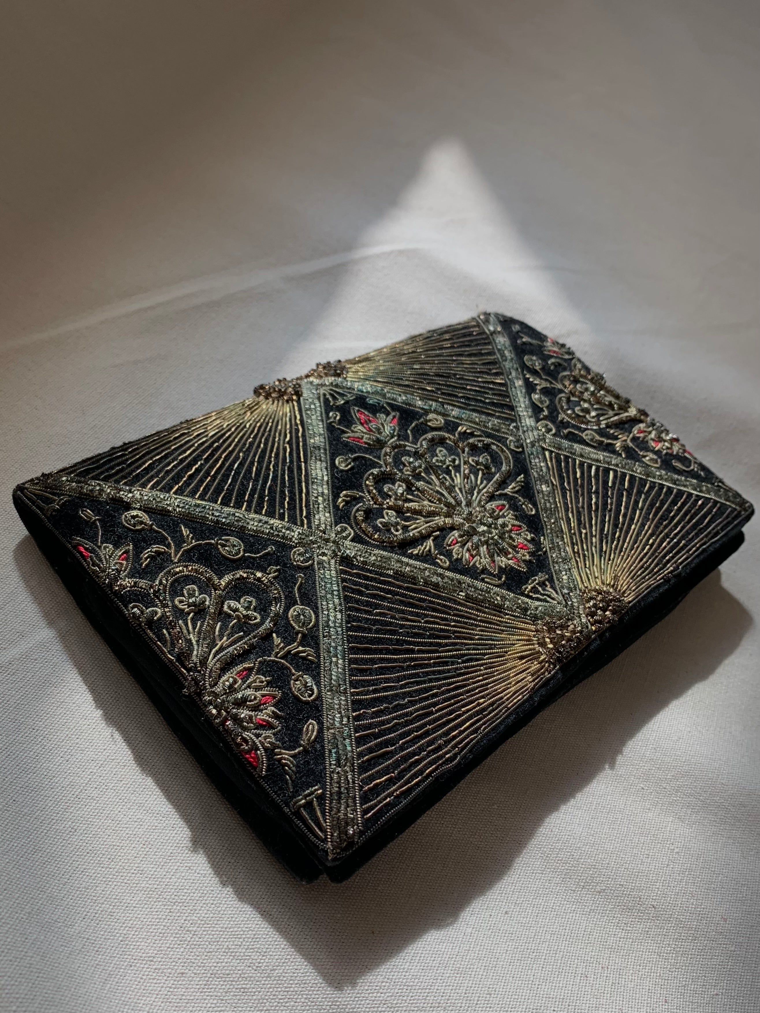 Velvet Beaded Clutch