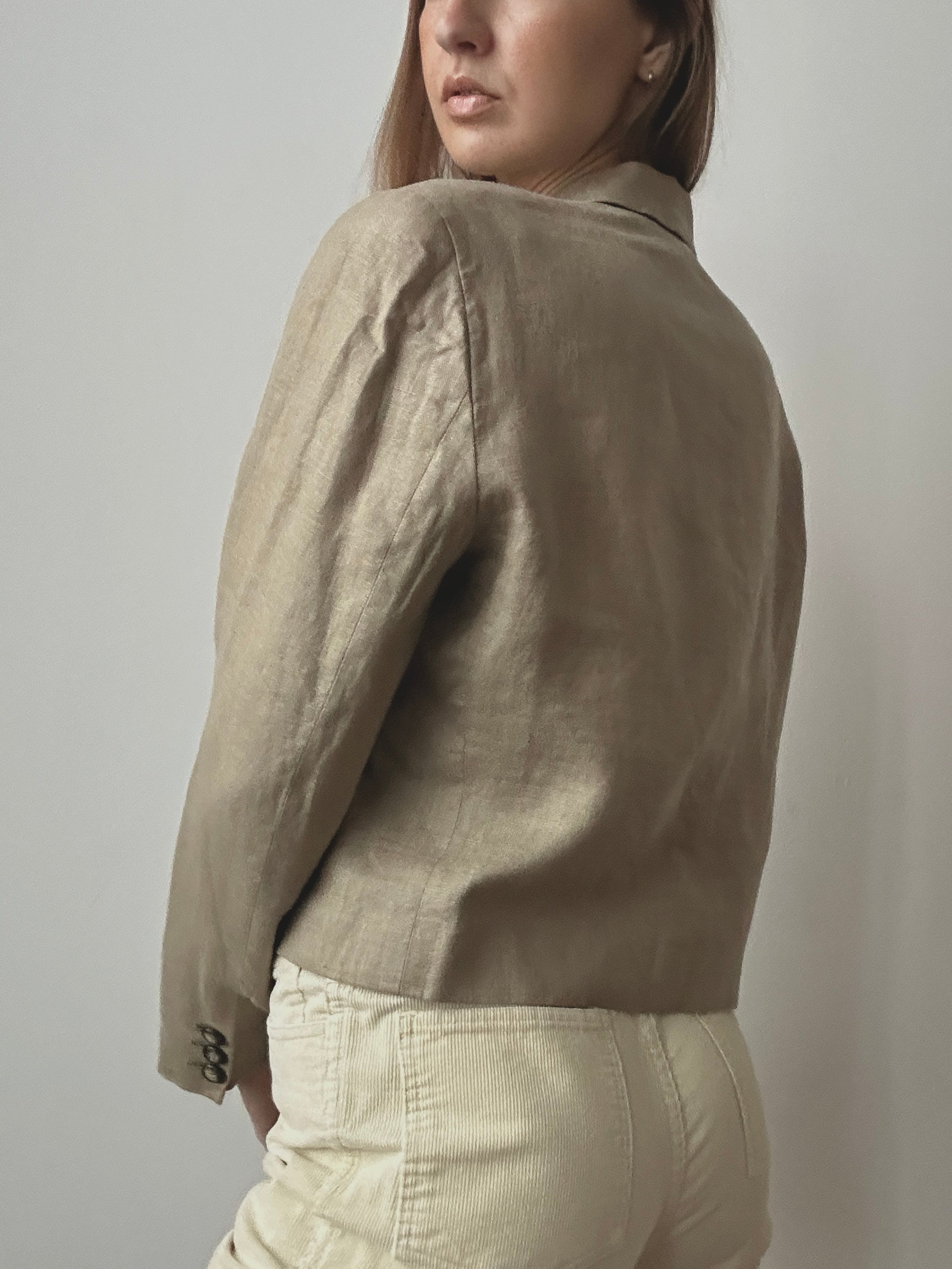 CROPPED LINEN BLAZER