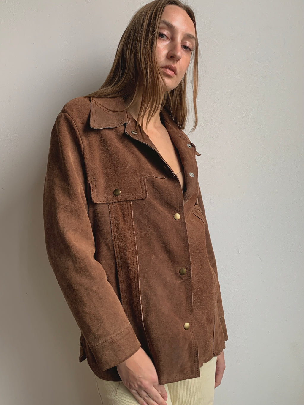 Weathered Suede Button Up