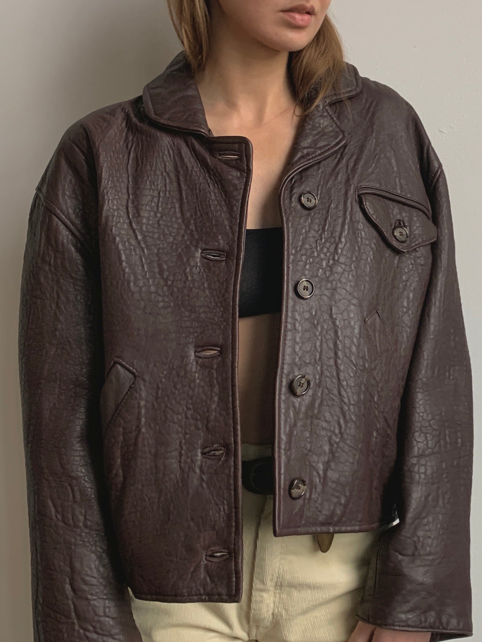 Textured Leather Jacket