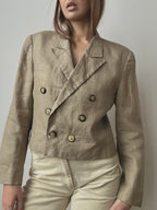 CROPPED LINEN BLAZER
