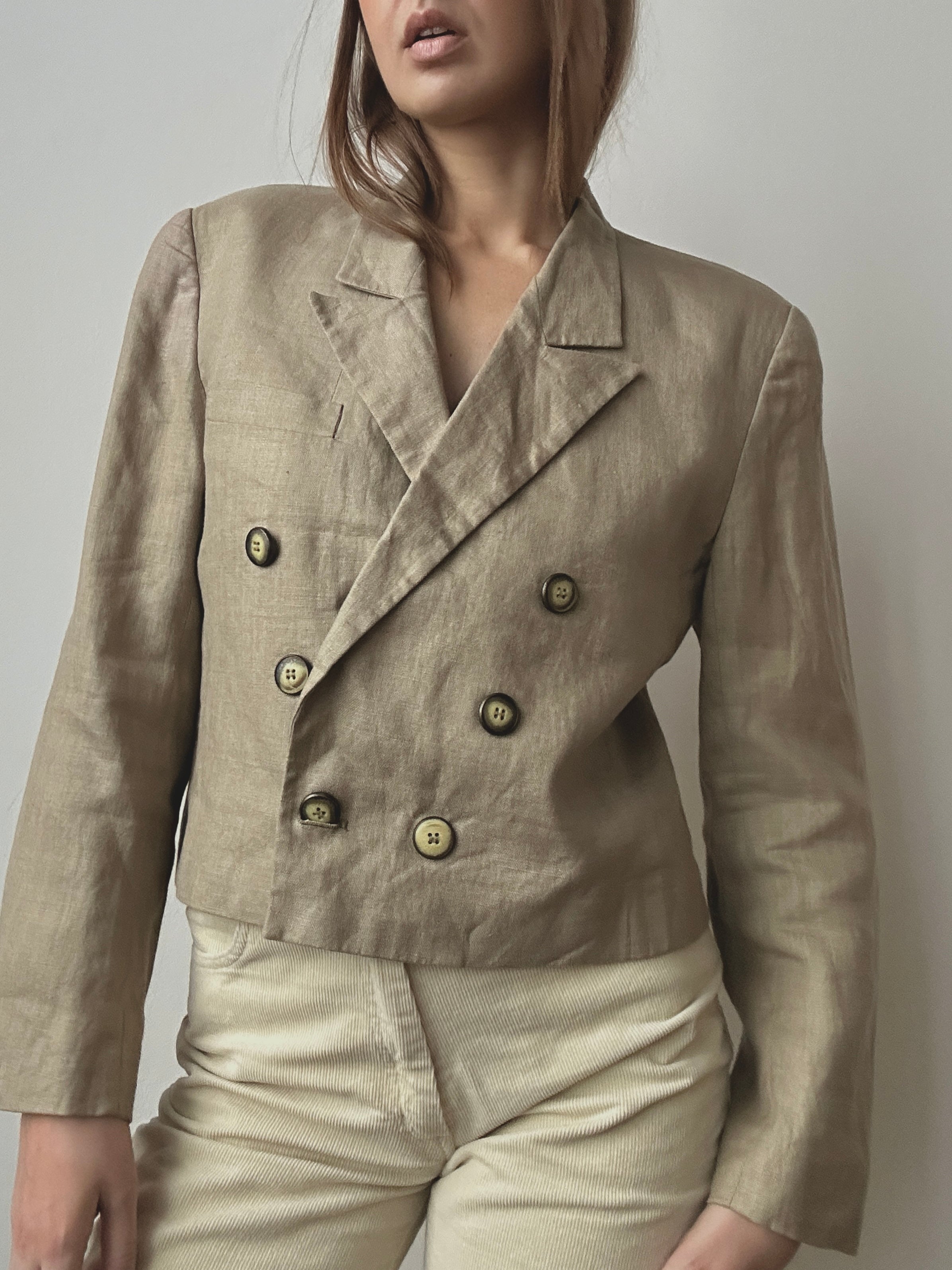 CROPPED LINEN BLAZER