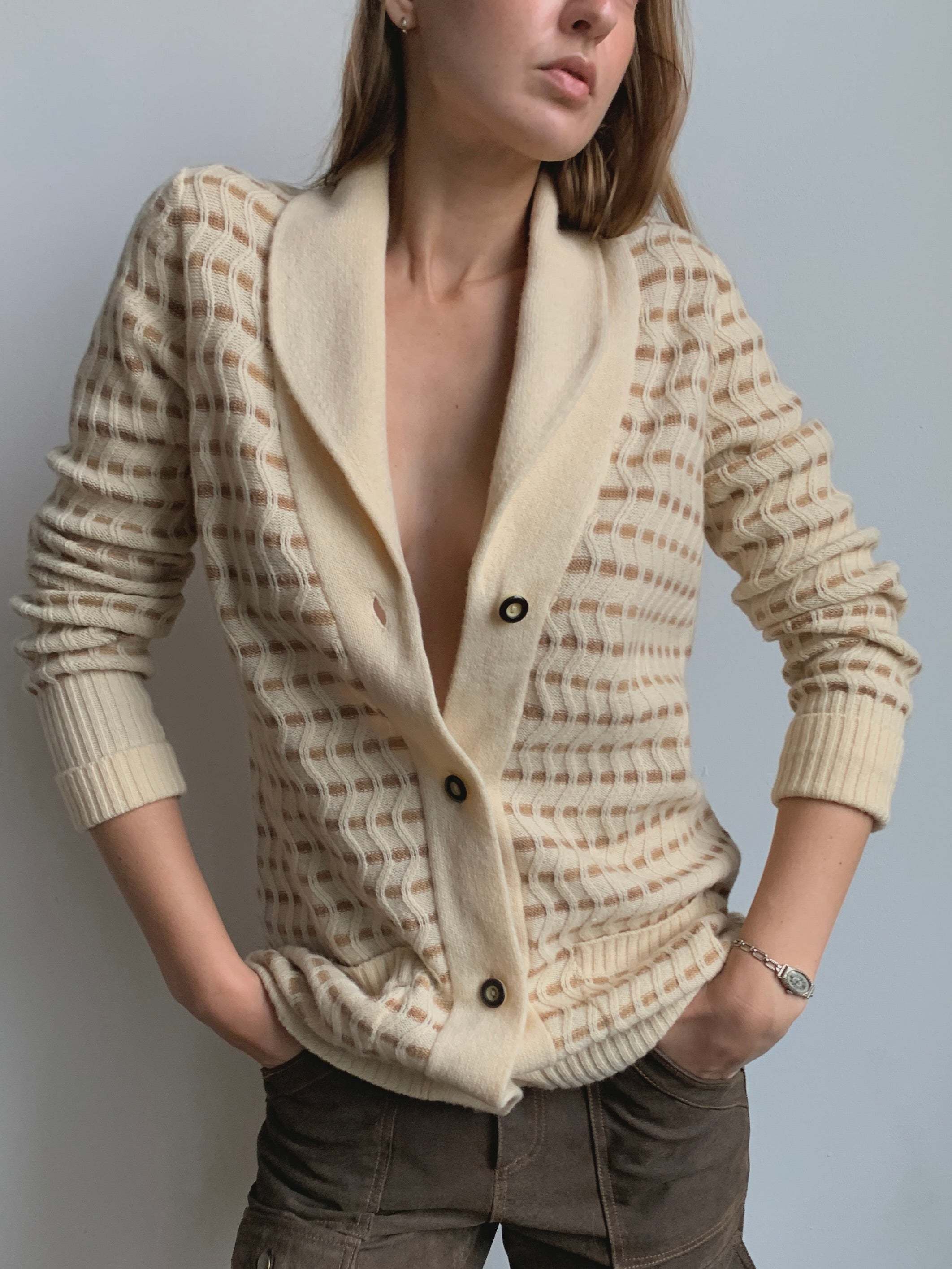 Camel Hair & Lambswool Cardigan