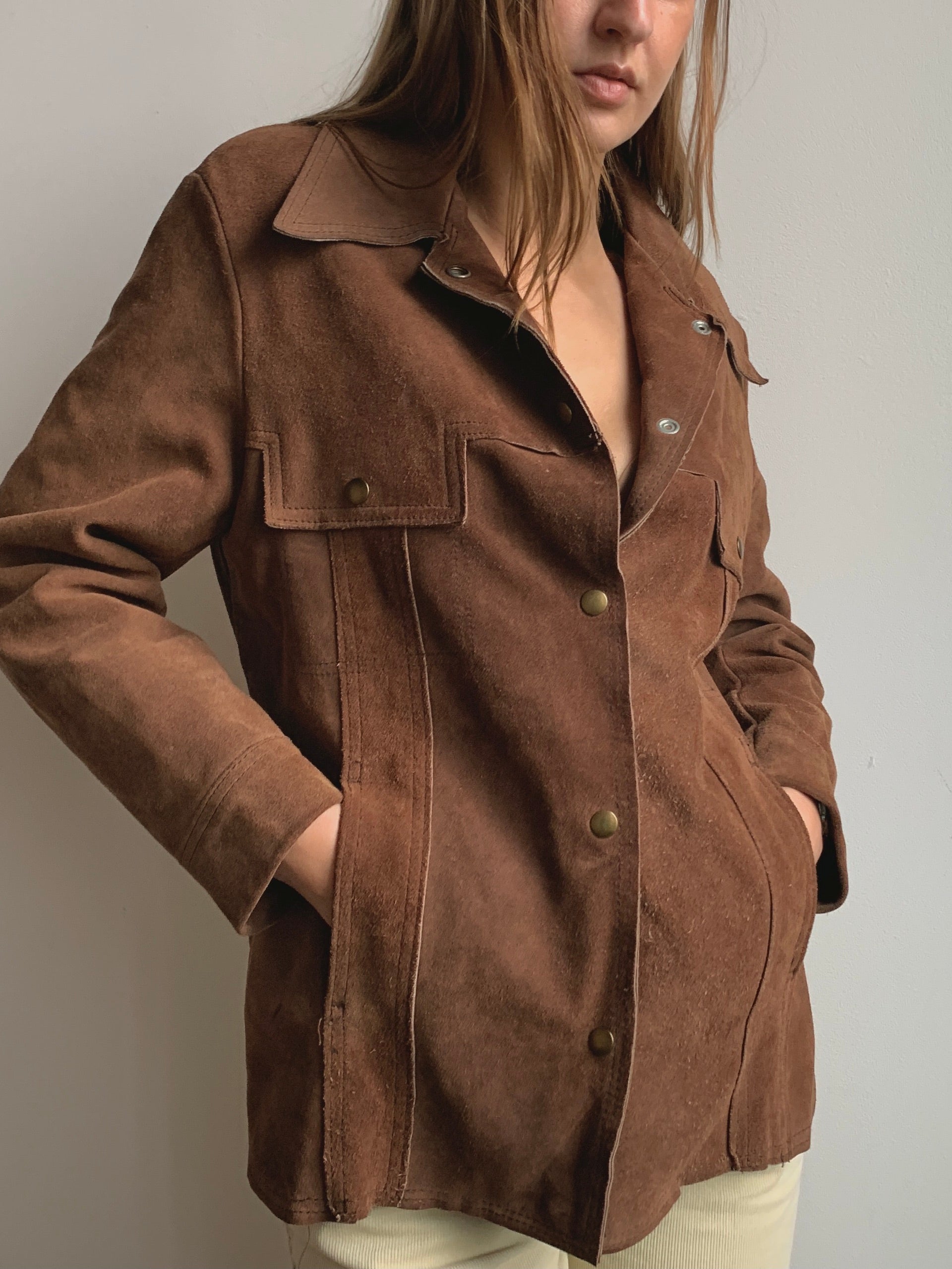 Weathered Suede Button Up