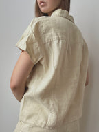 LINEN SHORT SLEEVE BUTTON UP