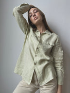 LINEN BUTTON UP