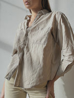 LINEN+COTTON BUTTON UP