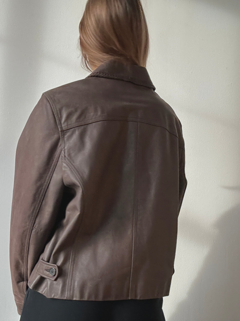 BRAIDED EDGE LEATHER JACKET