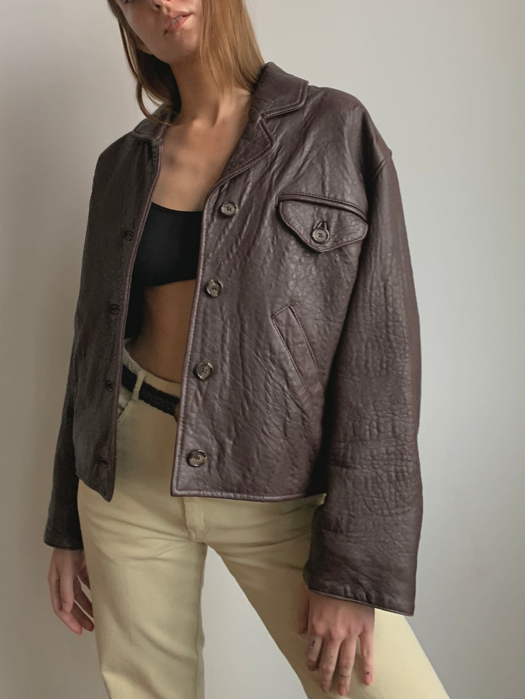 Textured Leather Jacket