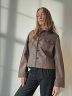 BRAIDED EDGE LEATHER JACKET