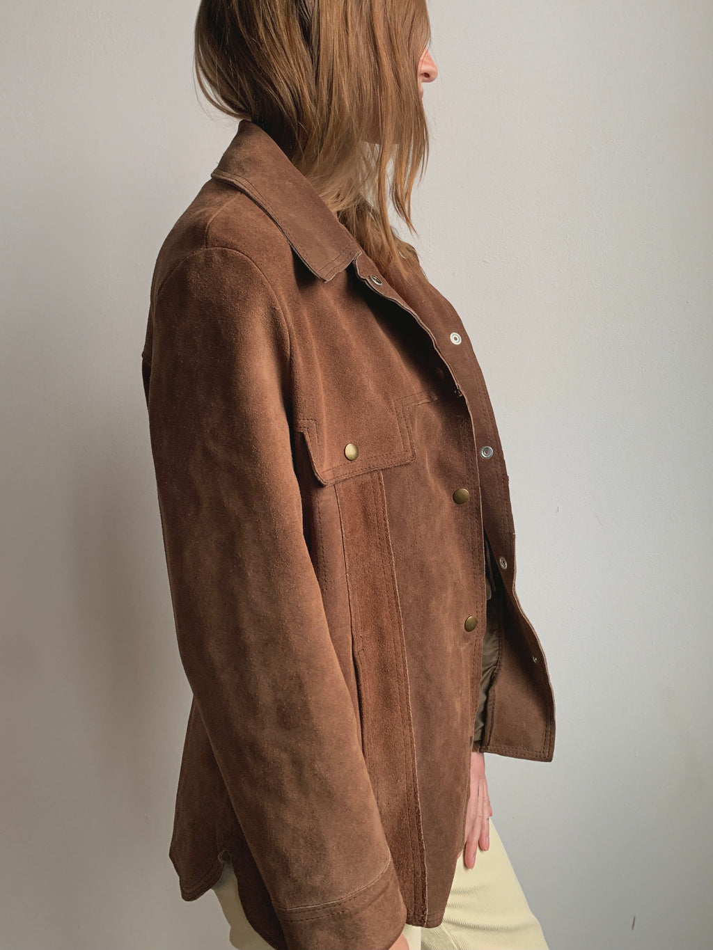 Weathered Suede Button Up