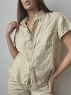 LINEN SHORT SLEEVE BUTTON UP