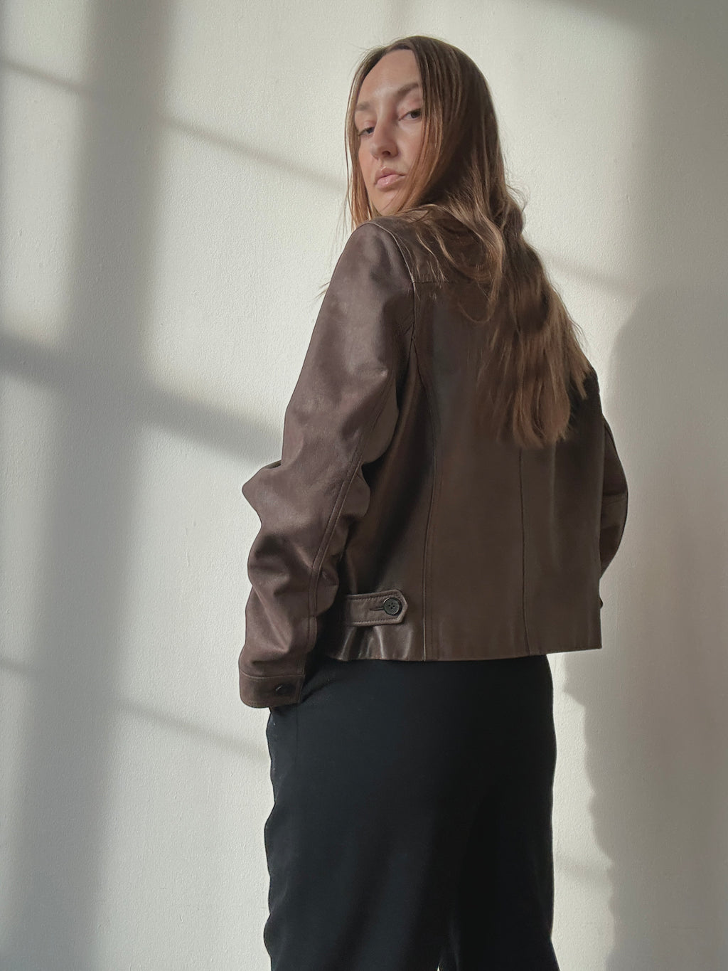 BRAIDED EDGE LEATHER JACKET