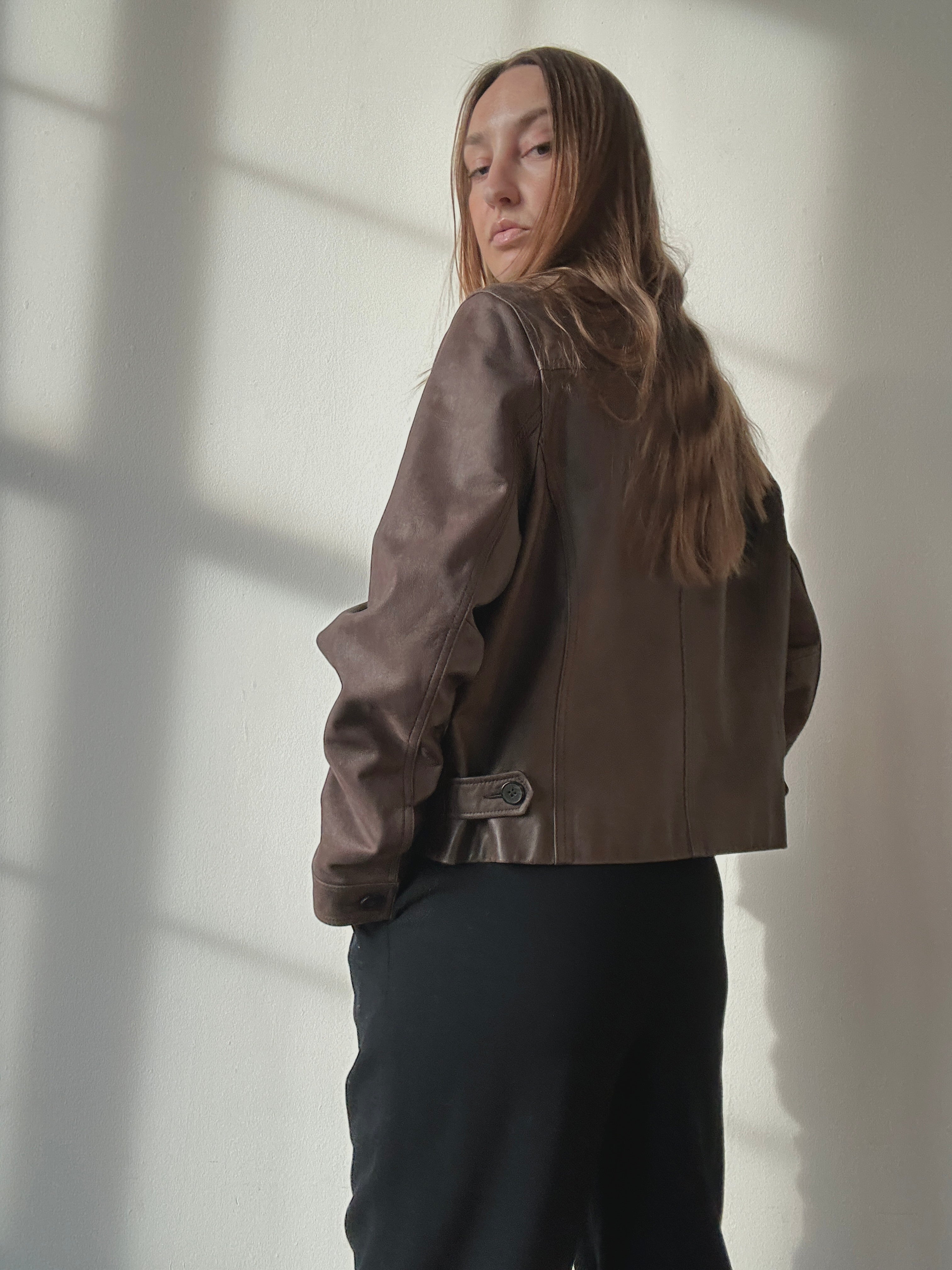 BRAIDED EDGE LEATHER JACKET