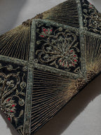 Velvet Beaded Clutch