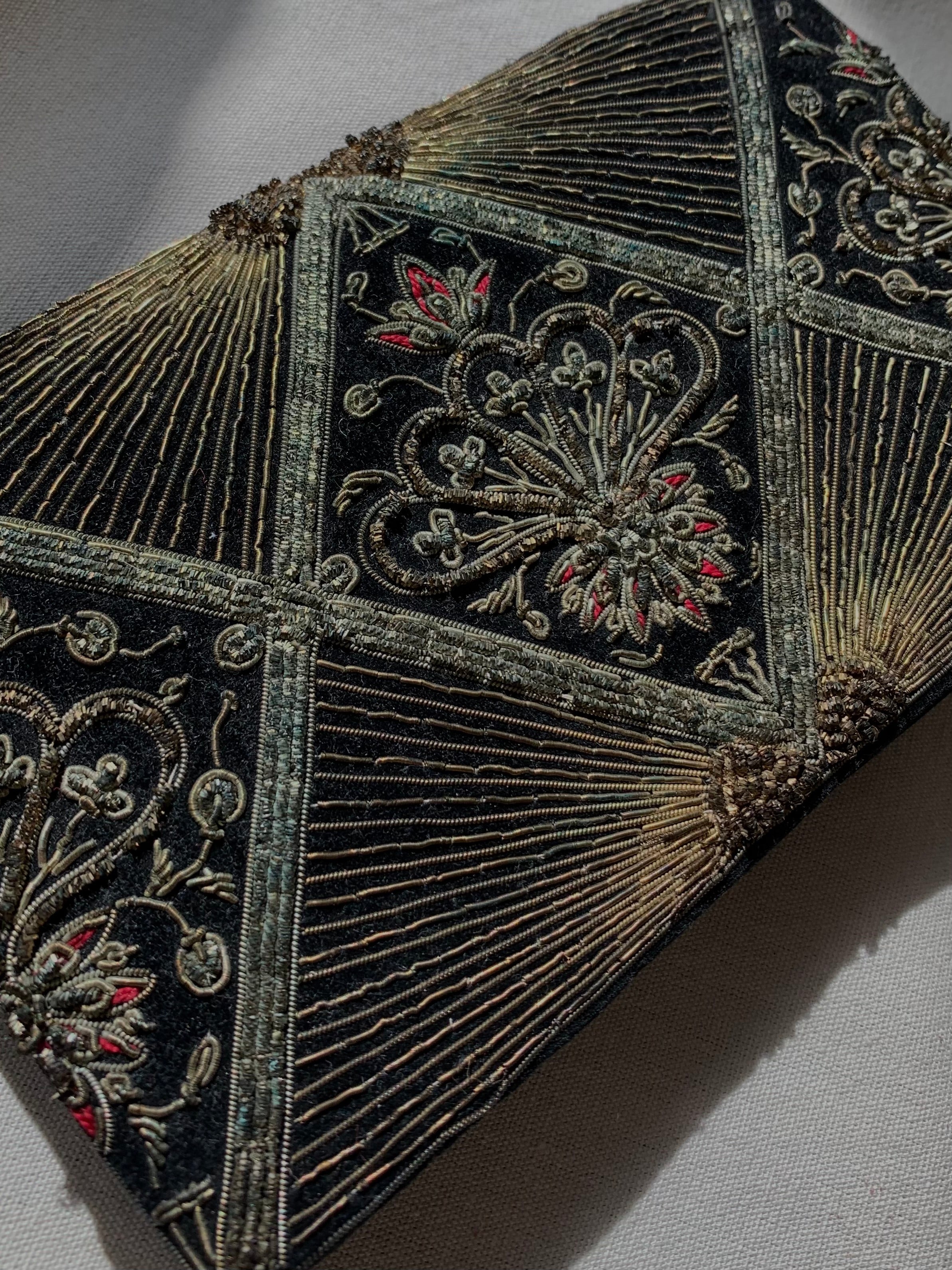 Velvet Beaded Clutch