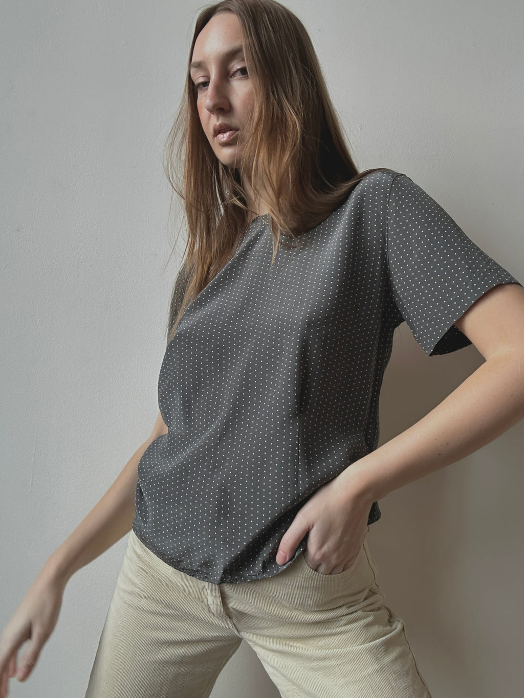 SILK POLKA DOT TEE