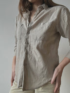 LINEN+COTTON BUTTON UP
