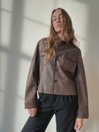 BRAIDED EDGE LEATHER JACKET