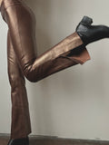 LOW RISE LEATHER PANTS
