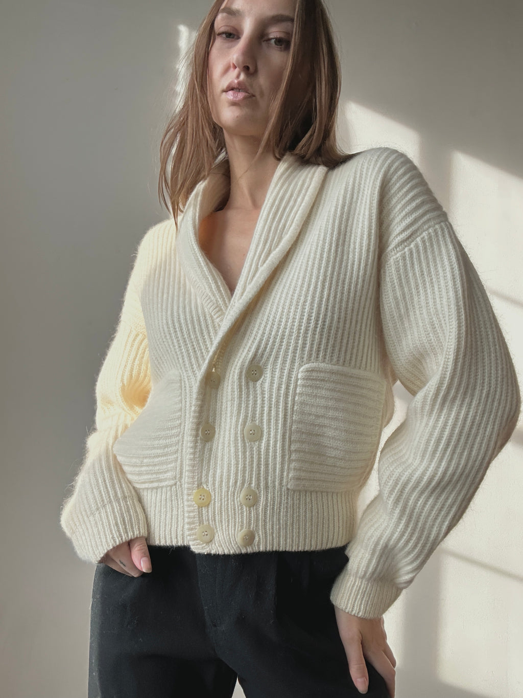 ANGORA DOUBLE BREASTED KNIT