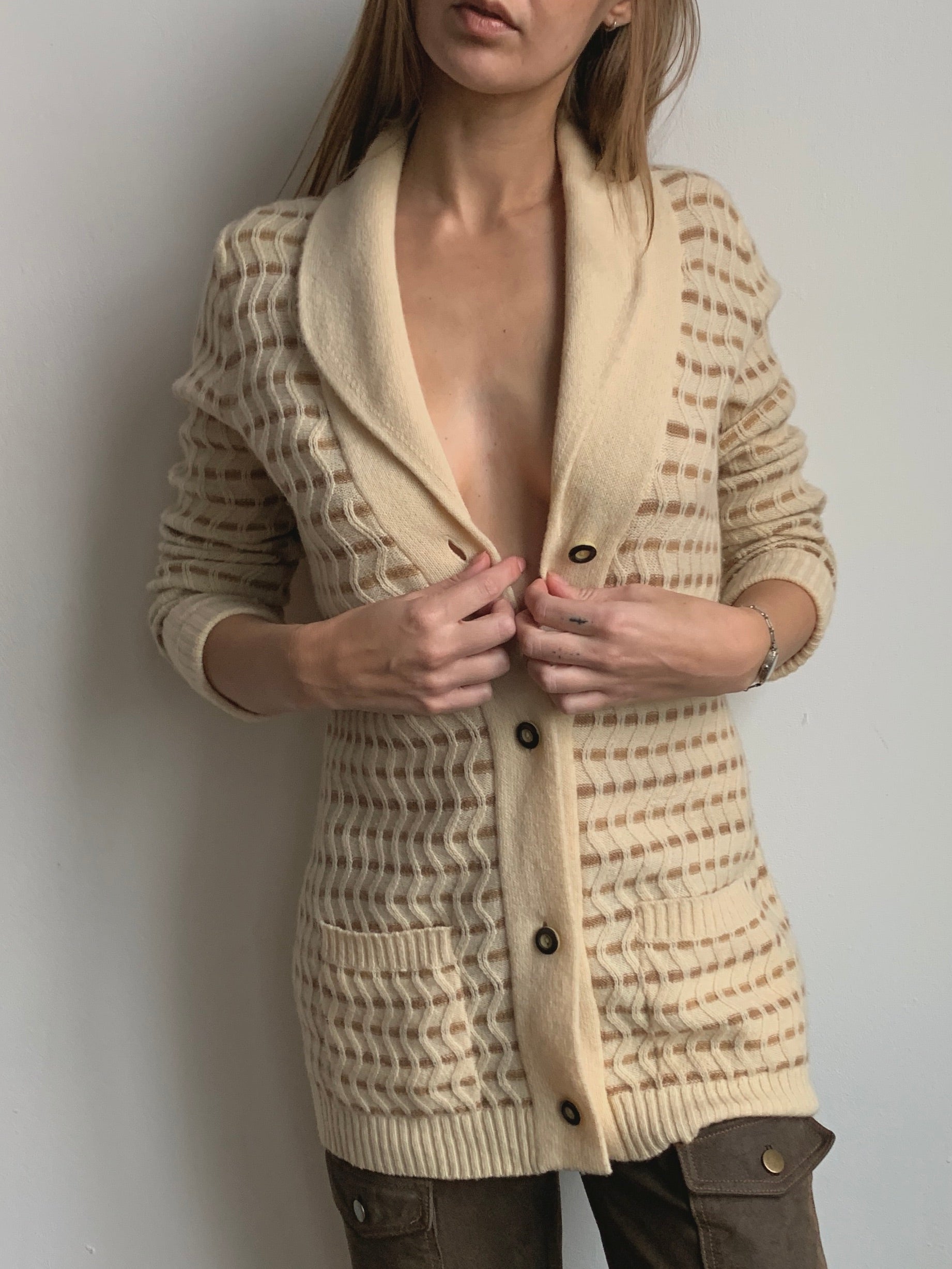 Camel Hair & Lambswool Cardigan