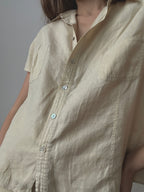 LINEN SHORT SLEEVE BUTTON UP