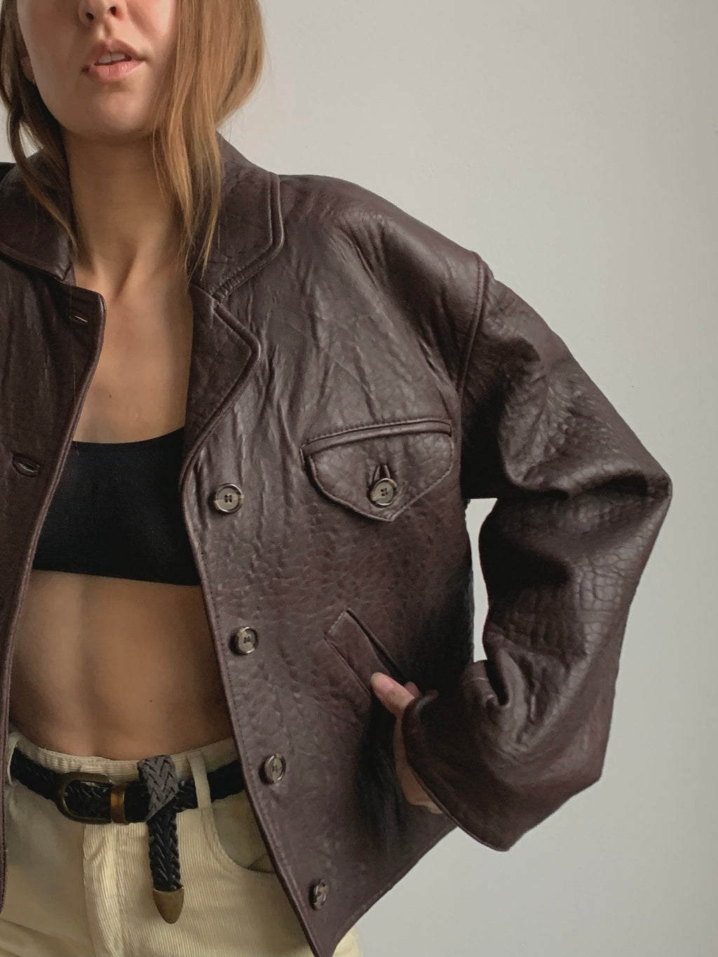 Textured Leather Jacket