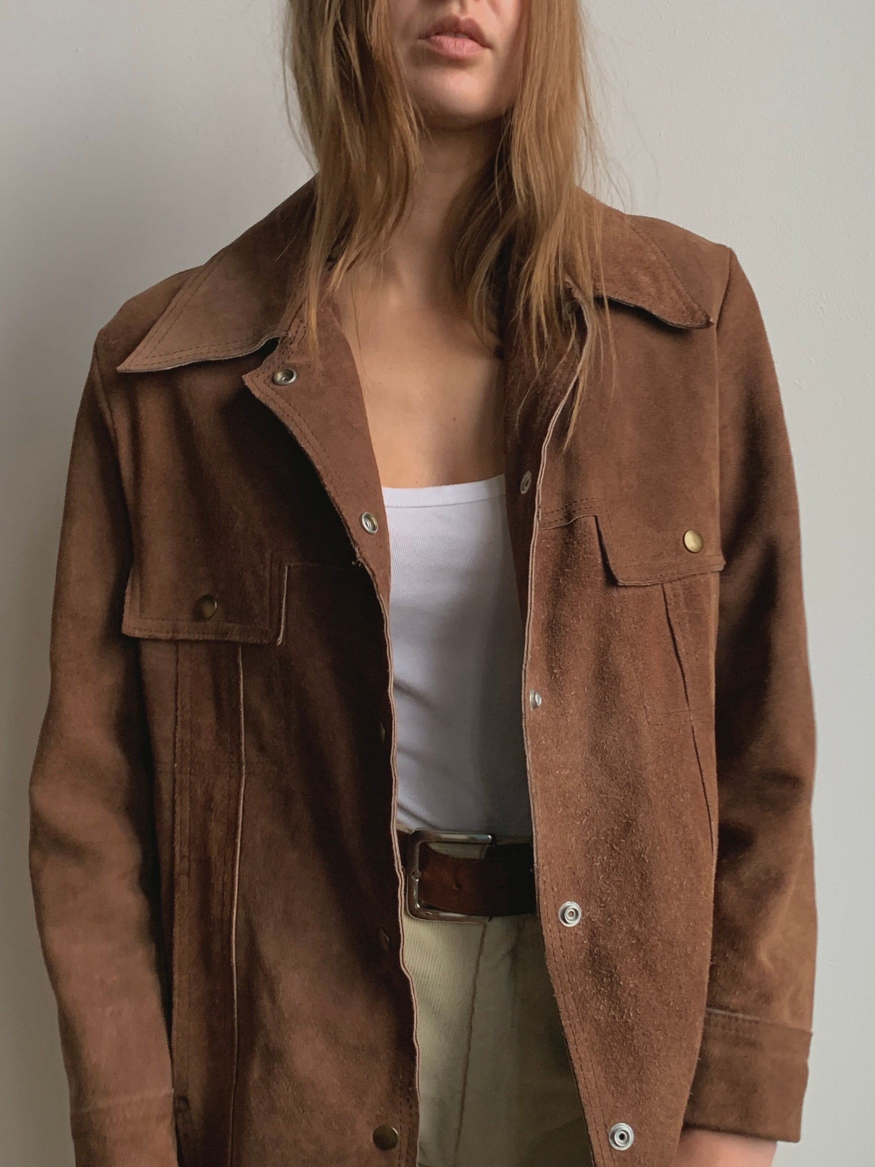 Weathered Suede Button Up