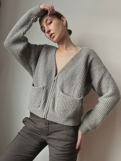 ANGORA LAMBSWOOL ZIP UP