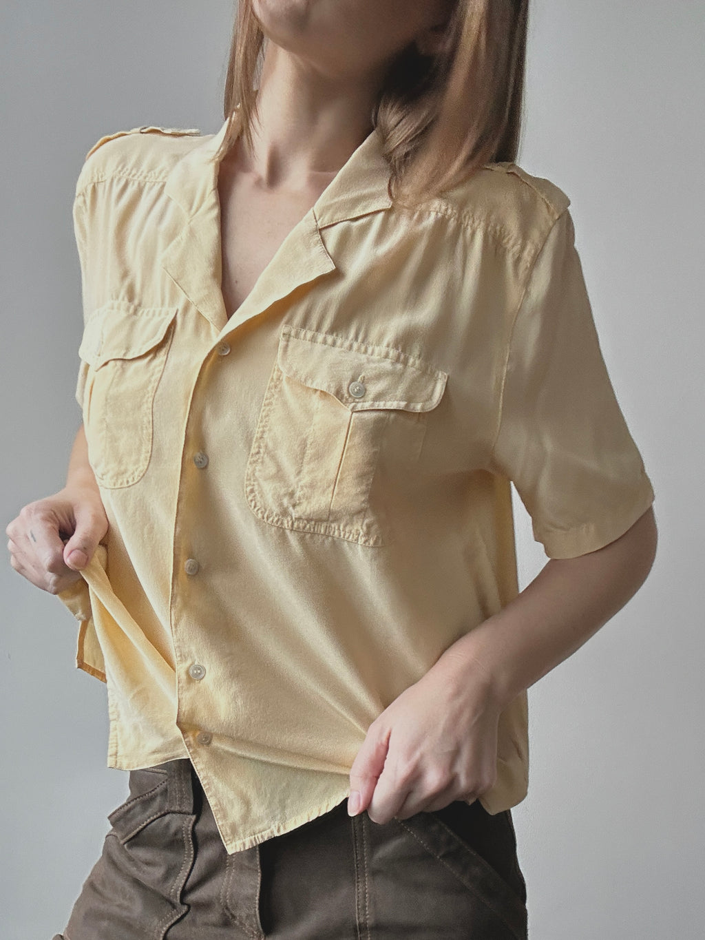 SILK BUTTON UP
