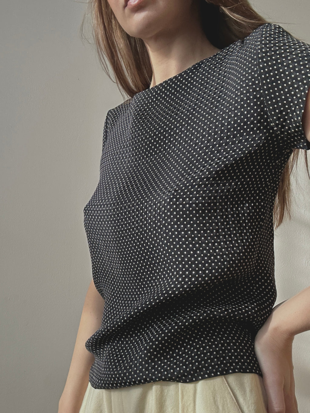 SILK POLKA DOT TEE