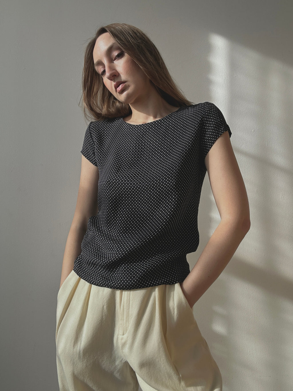 SILK POLKA DOT TEE