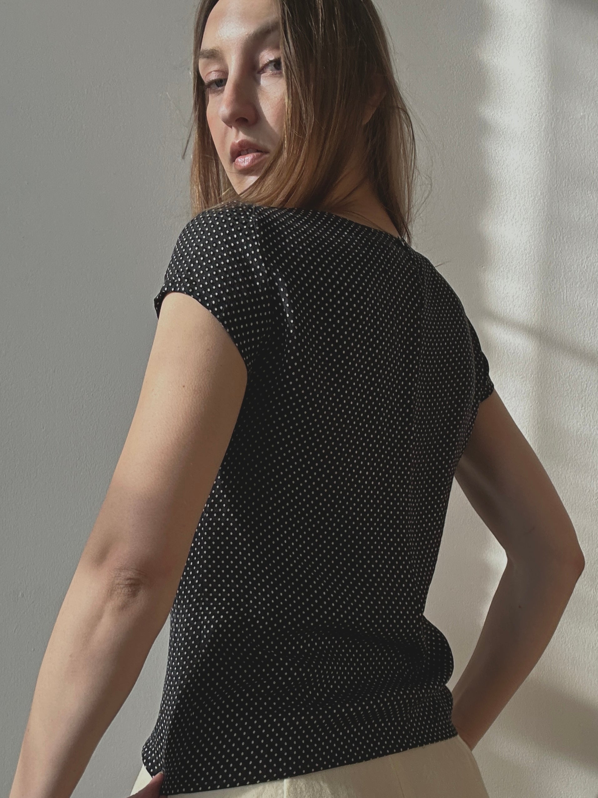 SILK POLKA DOT TEE