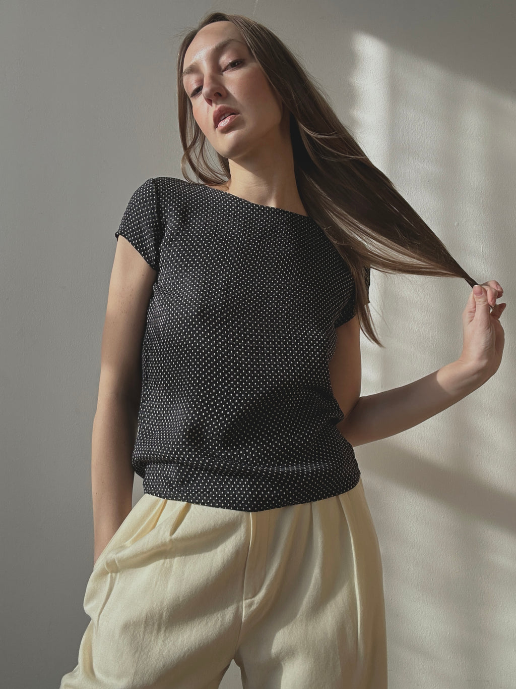 SILK POLKA DOT TEE