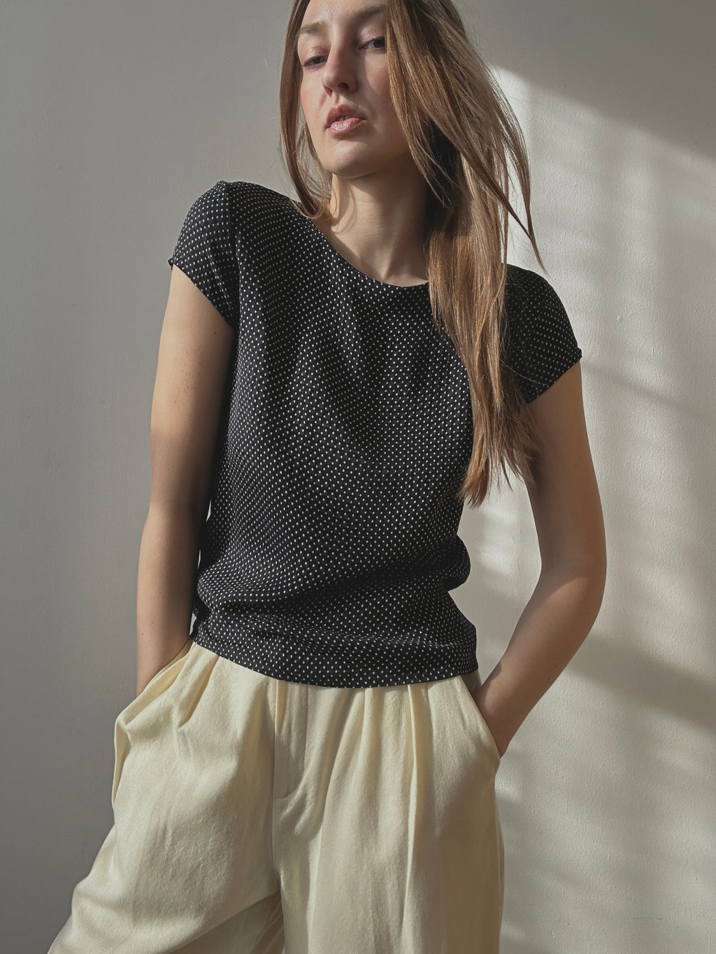 SILK POLKA DOT TEE