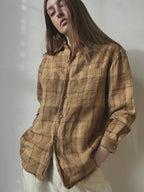 PLAID LINEN BUTTON UP