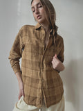PLAID LINEN BUTTON UP