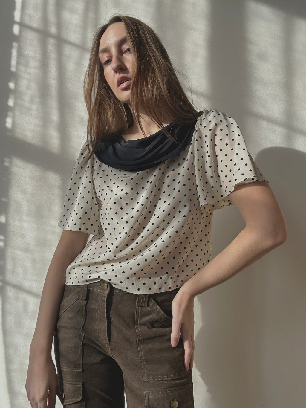 POLKA DOT SILK TOP