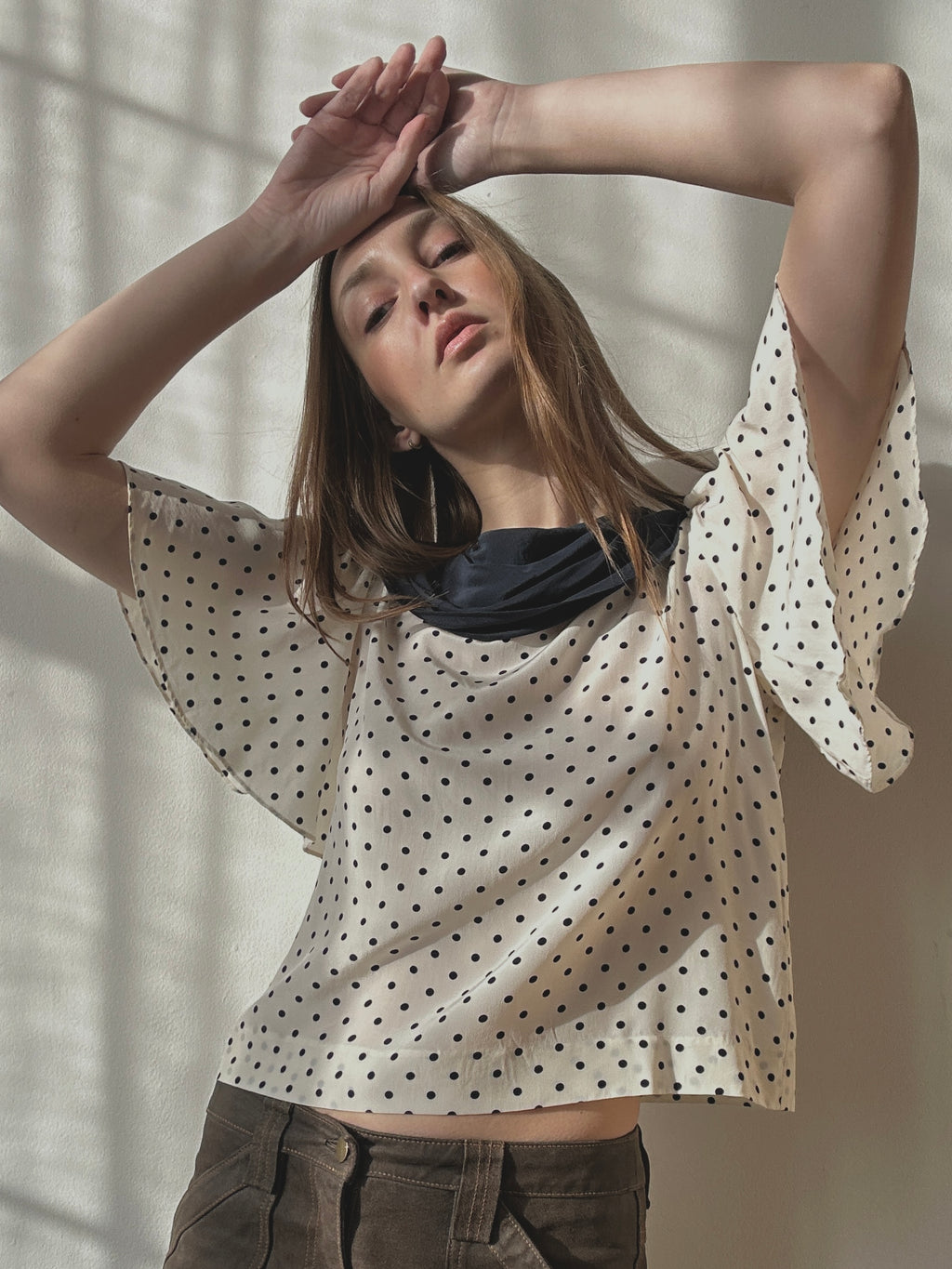 POLKA DOT SILK TOP