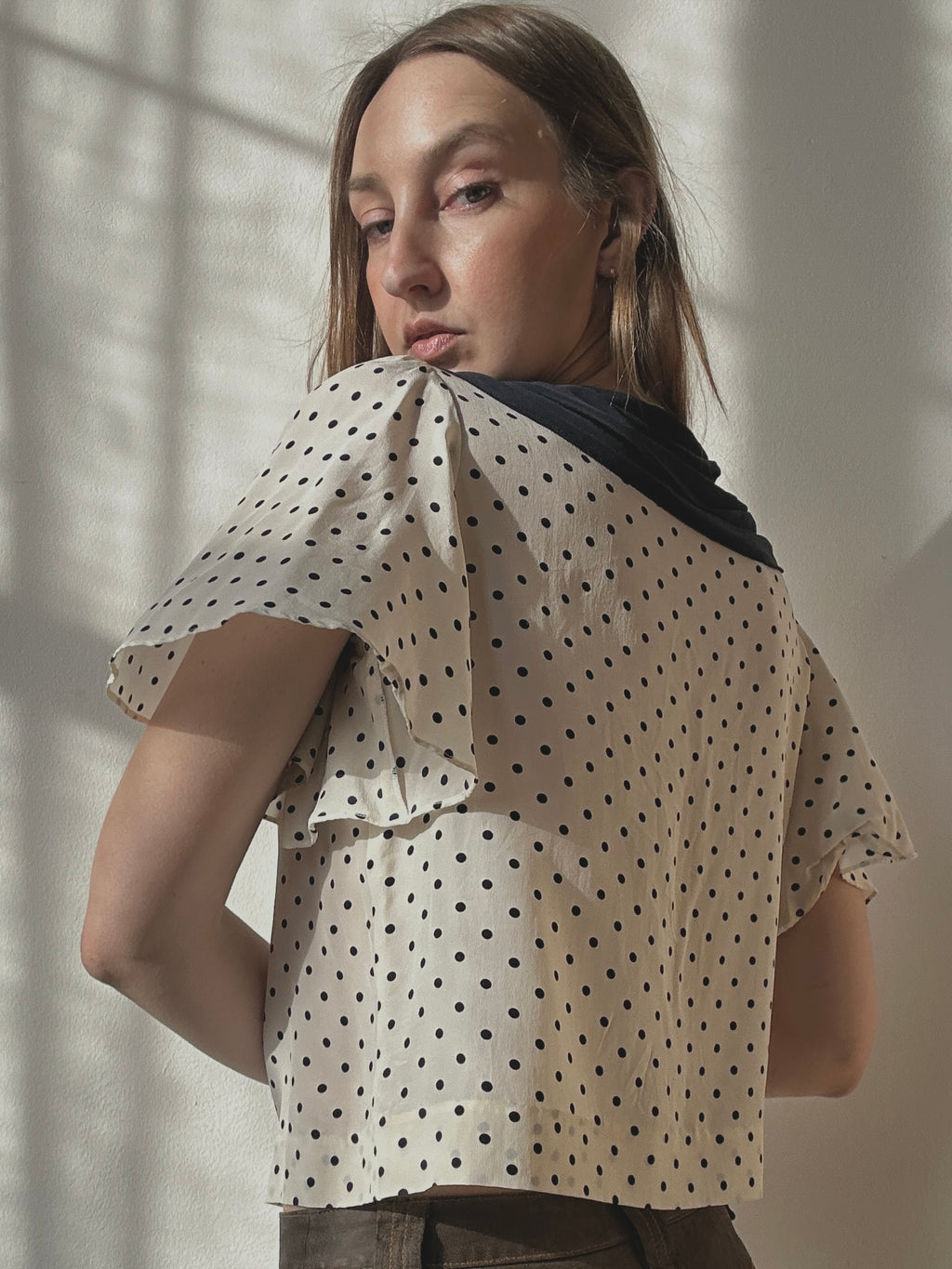 POLKA DOT SILK TOP