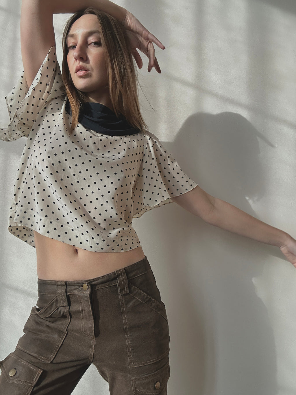POLKA DOT SILK TOP