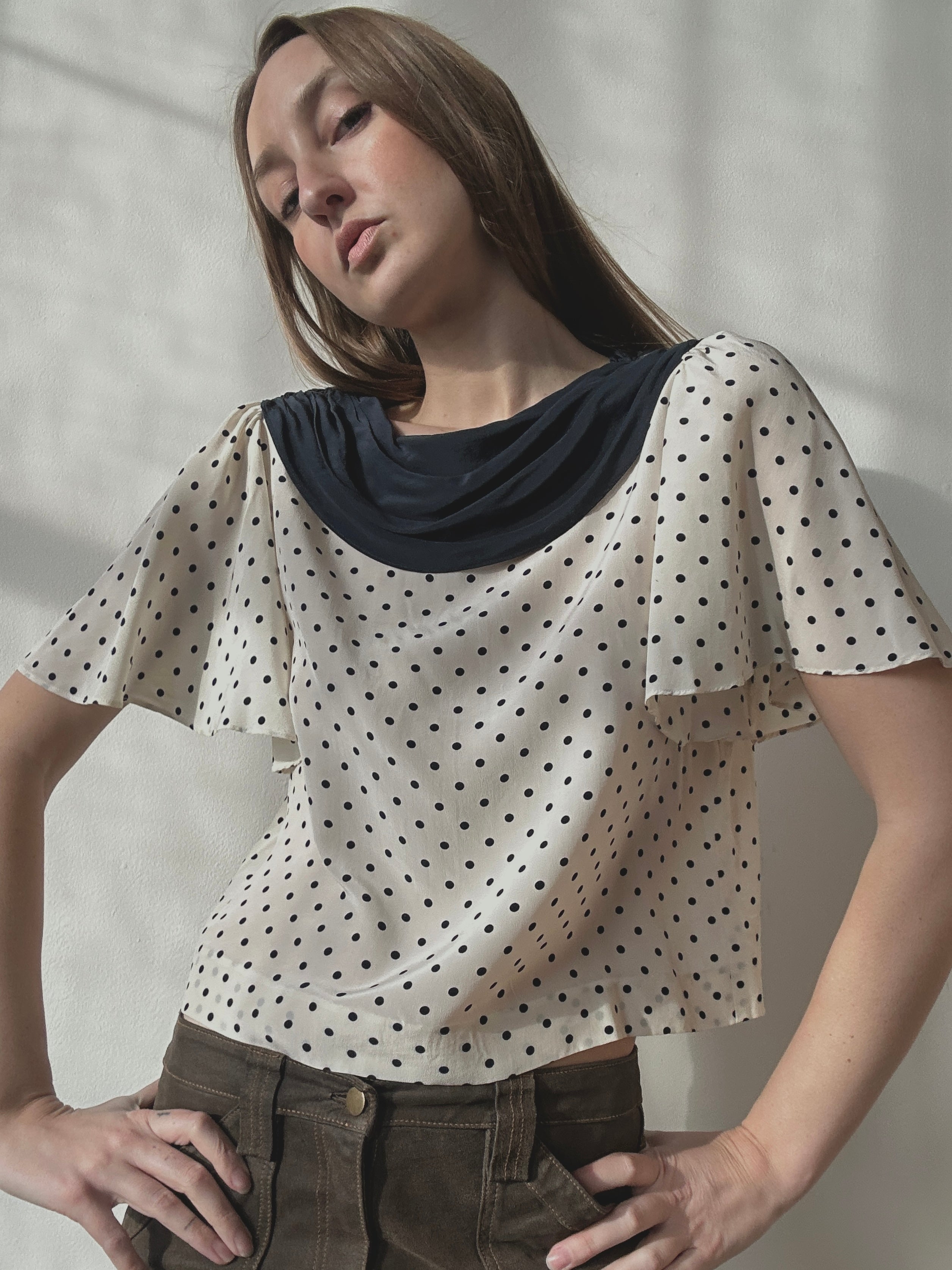 POLKA DOT SILK TOP