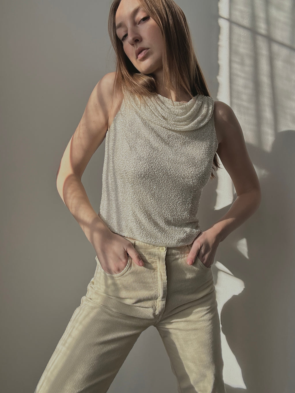 SILK BEADED TOP