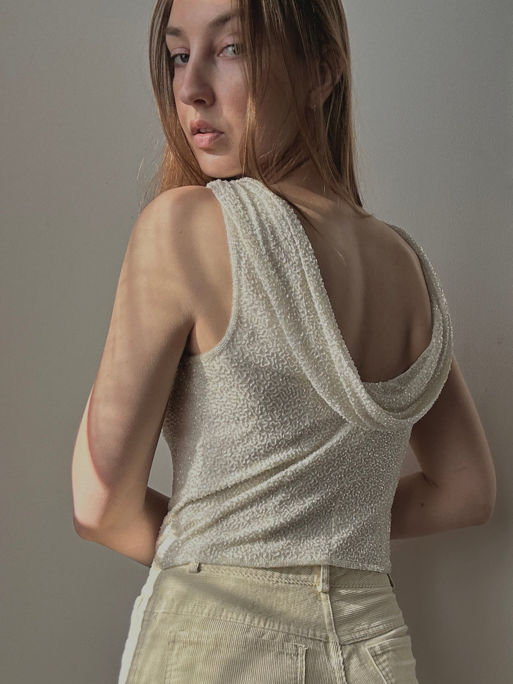 SILK BEADED TOP