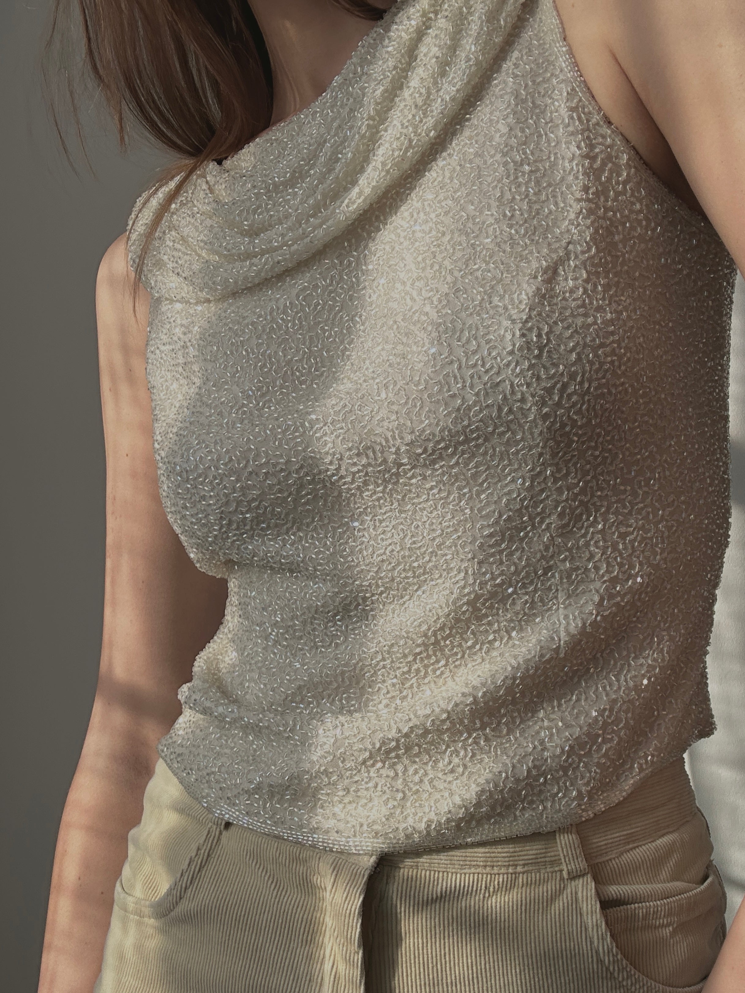 SILK BEADED TOP